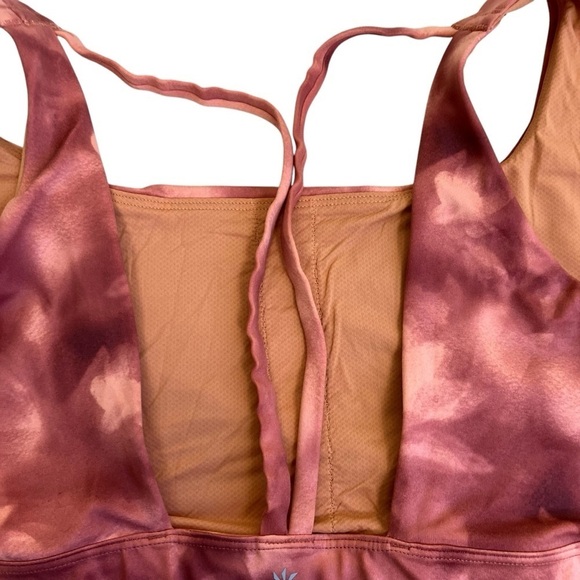 Athleta Exhale Printed Sports Bra Terracotta Rusty Orange Low Impact Soft Sz 3x - Picture 12 of 16